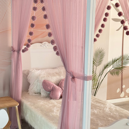 Blush Pink Poster Bed Canopy