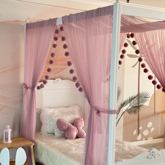 Blush Pink Poster Bed Canopy