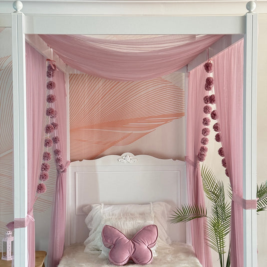 Blush Pink Poster Bed Canopy