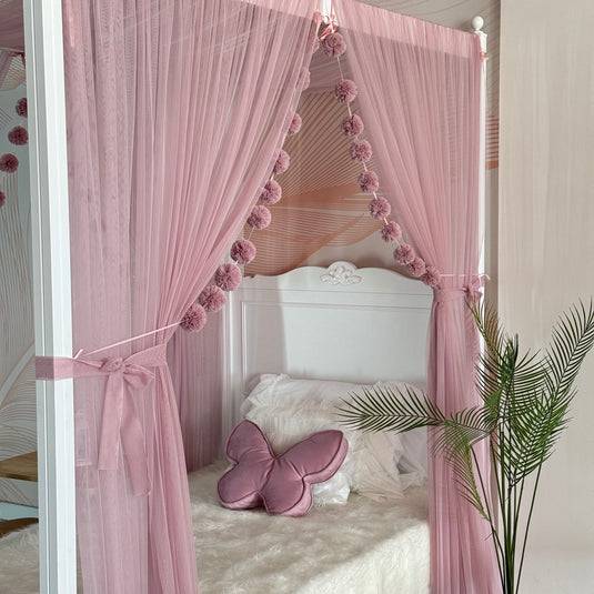 Blush Pink Poster Bed Canopy