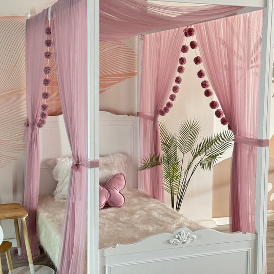 Blush Pink Poster Bed Canopy