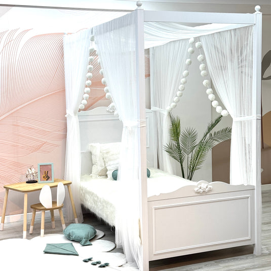 White Poster Bed Canopy