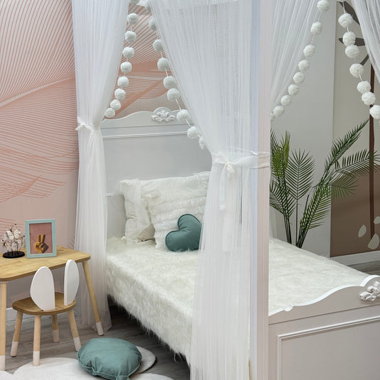 White Poster Bed Canopy