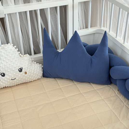 Personalized Crib Bumper Set  - White - Indıgo