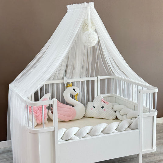 Personalized Crib Bumper Set  - White - Pink