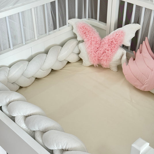 Personalized Crib Bumper Set  - White - Pink